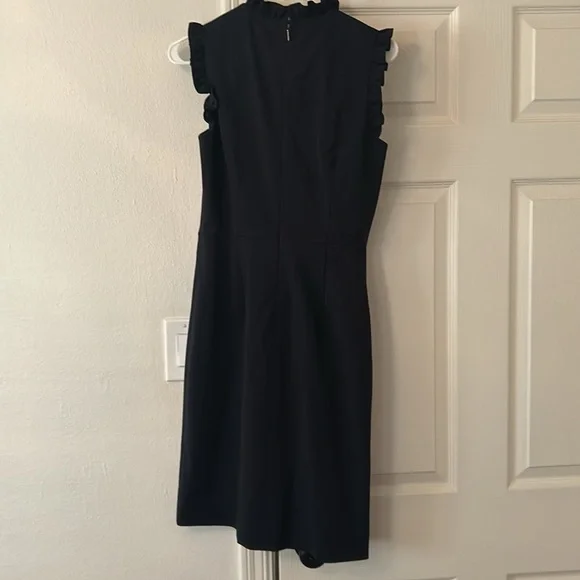 Rebecca Taylor Sleeveless Ruffle Suit Dress Navy size 4 - Picture 3 of 4
